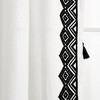 Aztec Diamond Border Tassel Window Curtain Panels Off White/Black Single 52X84 - 3 of 4
