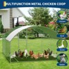 Metal Chicken Coop, Large Chicken Run with Double Door and Upgrade Tri-Supporting,  Chicken Runs for Yard with Cover, Outdoor Poultry Pen - 3 of 4