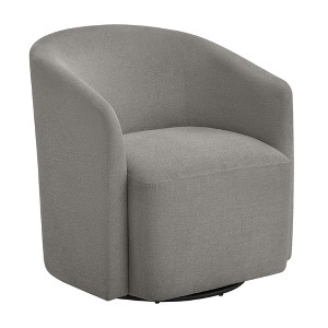 Swivel Polyester/Nylon Fabric Barrel Chair with Pocket Coil Seat and 360-Degree Swivel for Living Room - 1 of 4