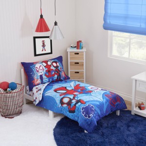 4pc Toddler Spidey and His Amazing Friends Reversible Bed Set - 1 of 4