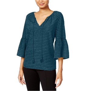 Kensie Womens Striped Knit Blouse - 1 of 1