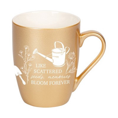 Elanze Designs Like Scattered Seeds Memories Bloom Forever Vegas Gold 10 ounce New Bone China Coffee Cup Mug