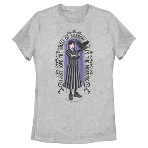 Womens Wednesday Love the Smell of Sorrow T Shirt - 1 of 4