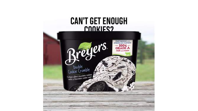 Breyers Double Cookie Crumble Frozen Dairy Dessert With Chocolate Cookie Swirl - 48oz, 2 of 8, play video
