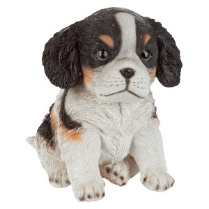Design Toscano Black & White Cavalier King Charles Puppy Partner Collectible Dog Statue - 1 of 4