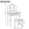 Kids Vanity with Lighted Mirror, Little Girls Vanity Table & Stool, Kids Makeup with Tri-Fold Mirror - 2 of 4