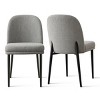 Upholstered Dining Chairs with Linen Blend Fabric and Metal Legs, Modern Armless Side Chairs for Dining Room-Maison Boucle - 4 of 4