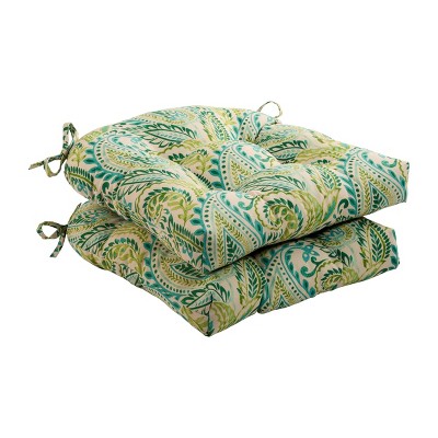 Rolston 2pc Indoor/Outdoor Tufted Seat Cushion Set Tan Paisley - Haven Way