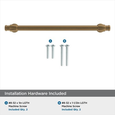 Champagne Bronze Traditional Cabinet Bar Pull with Mounting Hardware