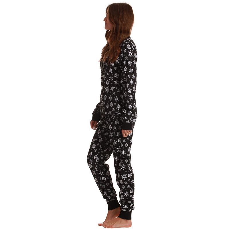 #followme Buffalo Plaid 2 Piece Thermal Pajama Set for Women -Jogger Winter Christmas PJs, 2 of 4
