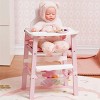 ROBOTIME Doll Furniture Wooden Doll High Chair with Tray, Dollhouse Furniture, Doll House Accessories, Gift for Girls, Pink, 8.7"*11.8"*20.8" - 2 of 4