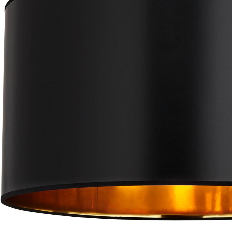 Springcrest McKay 25" Top x 25" Bottom x 14" High Lamp Shade Replacement Extra Large Black Drum Round Modern Hardback Spider Harp Finial, 3 of 8