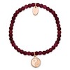 Chisel Stainless Steel and Satin Rose IP-plated YingYang 4mm Red Jade Beaded Stretch Bracelet - 2 of 4