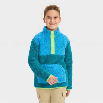 Boys' Colorblock Faux Shearling Pullover Sweatshirt - Cat & Jack™