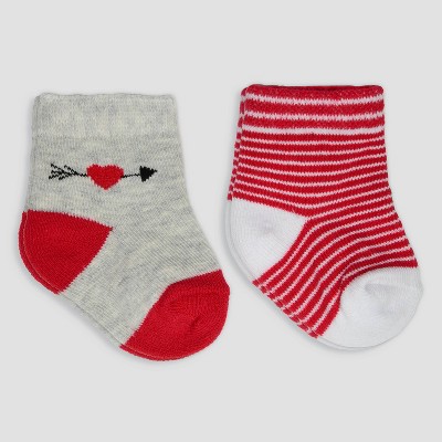 Image of Carter's Just One You®️ Baby 2pk Valentines Day Socks - Red 0-6M