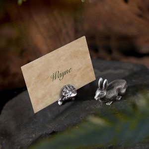 Royal Selangor Hand Finished Woodland Collection Pewter Place Card Holder Set Gift - 1 of 2
