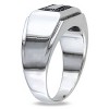 EVERLY JEWELRY | Sterling Silver Black Rhodium Plated 1/10 CT TW Mens Square Black Diamond Ring - 2 of 4