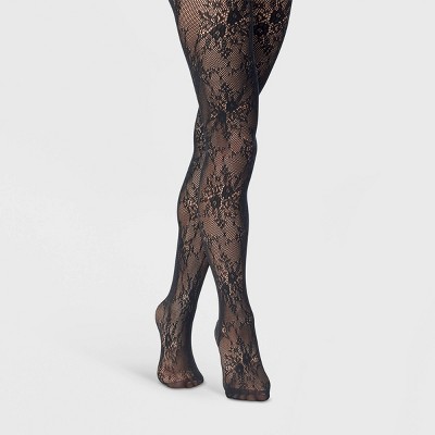 Women's Micro Fishnet Tights - A New Day™ Black L/XL