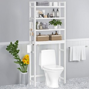 SONGMICS Over The Toilet Storage, 4-Tier Over Toilet Bathroom Organizer with Adjustable Shelf, Fit Most Toilets, Space-Saving - 1 of 4