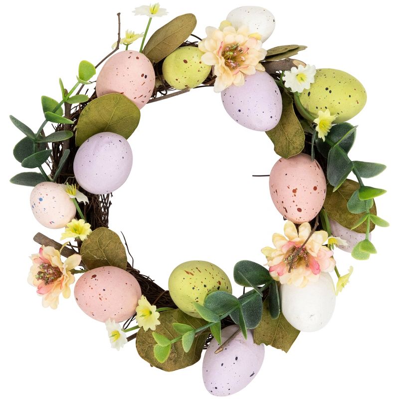 Northlight Pastel Speckled Easter Egg Artificial Mini Twig Wreath - 7", 1 of 6