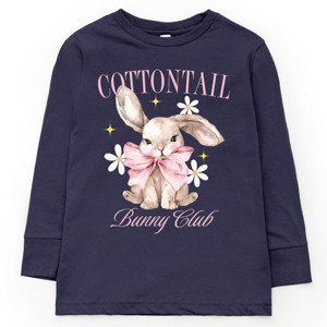 The Juniper Shop Coquette Cottontail Bunny Club Youth Long Sleeve Tee - 1 of 4