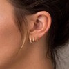 Gold Huggie Hoop Earrings Set for Women, Dainty Sterling Silver Stacks, Hypoallergenic, 3 Pairs - 3 of 4