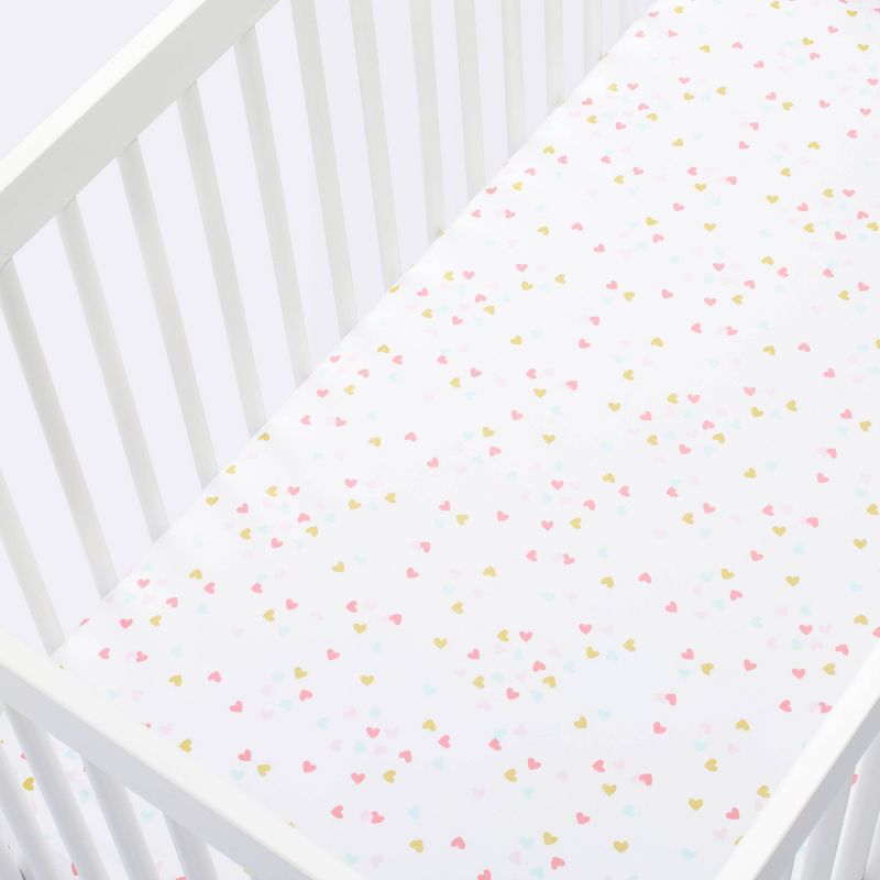 Fitted Crib Sheet Hearts - Cloud Island&#8482; White, 4 of 9
