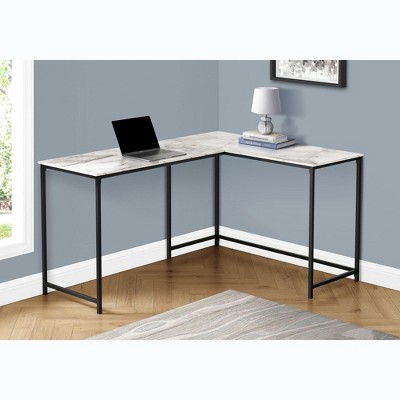 NicBex L-Shaped Home Office Desk Modern Computer Desk with Wooden Desktop, Metal Base for Office, Study