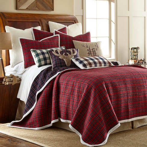 Plaid Fur Quilt Set - One Twin/twin Xl Quilt And One Standard Sham ...