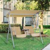 Resenkos 2-Seater Swing With Canopy & Table, Patio Garden Swing, Poolside Backyard Relaxation, Gray - 3 of 4