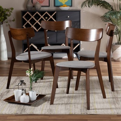 Set of 4 Iora Upholstered Wood Dining Chairs - Baxton Studio