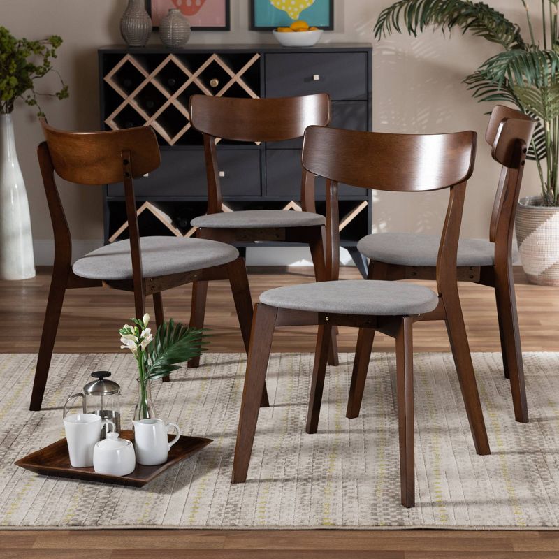 Set of 4 Iora Upholstered Wood Dining Chairs - Baxton Studio, 5 of 9