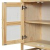 Rustic Sideboard with Rattan Doors & Adjustable Shelves - Versatile for Entryway, Dining, or Living Room - 3 of 4