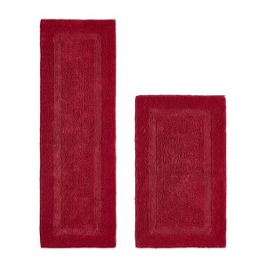 Lux Premium 100% Cotton Tufted Solid Reversible 2 Piece Bath Rug Set – Ultra-Soft, Water-Absorbent, Durable, Machine Washable Bathroom Rug - 1 of 4