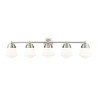 Vaughn 5-Light Modern Bathroom Vanity Fixture with Vintage Schoolhouse Glass - 3 of 4