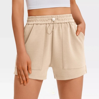 Womens Sweat Shorts Summer Athletic Short Elastic Waist Comfy Lounge Shorts Bottoms with Pockets Gym Yoga Sports Shorts
