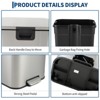 Kitchen Trash Can, Rectangular Stainless Steel Garbage Can with Removable Inner Bucket, Step-on Wastebin with Soft-Close Lid for Home Office - 4 of 4