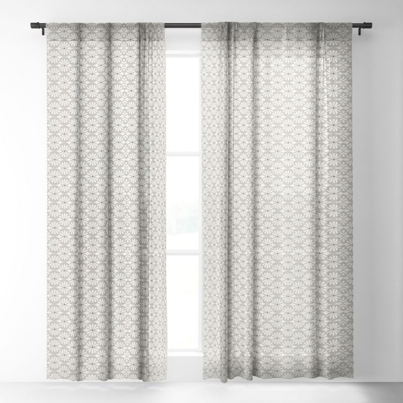 Heather Dutton Solstice Stone Single Panel Sheer Window Curtain - Deny Designs, 2 of 4