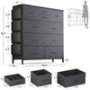 Gikpal 10 Drawers Dresser for Bedroom, Storage Drawer, Cupboards & Cabinets, Side Pockets & Hooks, Sturdy Metal Frame, Kitchen, Dinning Room - 3 of 4
