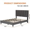 Full Size Platform Bed Frame, Linen Upholstered Bed Frame with Headboard, Modern Mattress Foundation with Wooden Slats Supports for Full Bed, No Box - 2 of 4