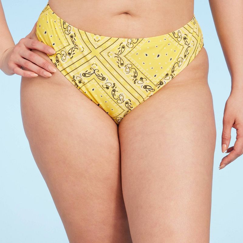 Women's Bandana High Leg Cheeky Bikini Bottom - Wild Fable™ Yellow, 1 of 5