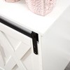 Vynxaria White Wooden TV/Storage Cabinet with 2 Sliding Barn Doors, Ideal for Bedroom, Living Room, or Corridor. - 4 of 4
