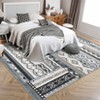 Washable Modern Geometric Patchworked Area Rugs, Soft Non Slip Contemporary Floor Carpet for Home Office - 4 of 4