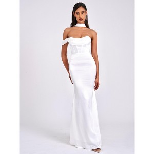 satin circle dress Grace Petrol Duchess Dress from Vivien of Holloway