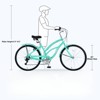 VisioGear Bicycles, 7 Speed Bicycles, Beach Cruiser Bike with Wide Wheels, Green, 69.29"*28.32"*43.2" - 3 of 4