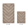 Hugo 2-Piece Bath Rug Set 100% Premium Cotton Tufted Chevron Pattern Bathmats for Bathroom, Super Soft Absorbent Machine Washable - 2 of 4