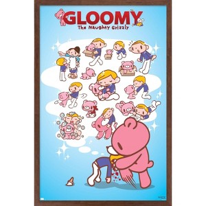 Trends International Gloomy Bear - Knee To The Face Framed Wall Poster Prints - 1 of 4