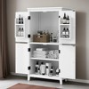 Elegant Bathroom Floor Storage Cabinet, Bathroom Storage Unit, Freestanding Cabinet with 4 Doors, Adjustable Shelves - Leovsnove - 2 of 4