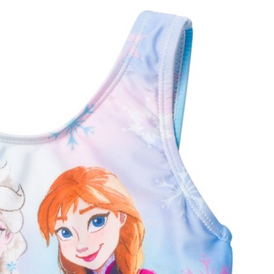 Disney Frozen Princess Anna Elsa Little Girls One Piece Bathing Suit Tie Dye Multicolor 6 — фото 5