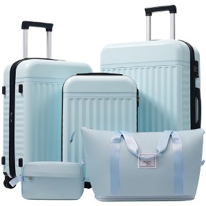 Vynxaria 5 Piece Hardside Luggage Set: 20/24/28in Expandable Suitcases + Duffel + Toiletry Bag with TSA Lock & Spinner Wheels - 1 of 4